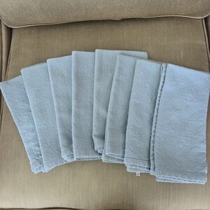 Pottery Barn Cotton Textured Aqua Napkins Set Of 8
